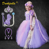 Halloween Rapunzel Dress Up Children's Party Tangled Coaplay Costume Fantasia Infantil Christmas Costume for Girls Rapunzel Hair