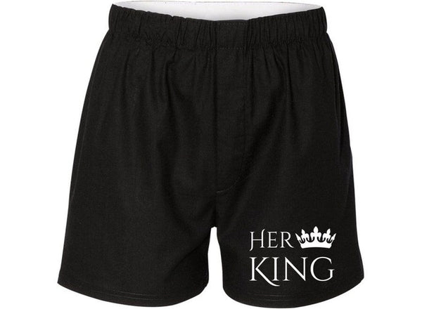 Matching Couple Underpants Women Men His King Her Queen Crown Letter Print Underwears Female Homme Cuecas Knicker Lingerie Boxer