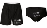 Matching Couple Underpants Women Men His King Her Queen Crown Letter Print Underwears Female Homme Cuecas Knicker Lingerie Boxer