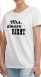 Mrs Always Right Mr Never Right Couple Matching Funny T-shirts Anniversary Gift Mr And Mrs Shirts Couple Tshirts Wedding Gift