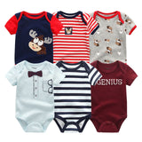 2021 Newest 6PCS/lot Baby Girl Clothe Roupa de bebes Baby Boy Clothes Unicorn Baby Clothing Sets Rompers Newborn Cotton 0-12M