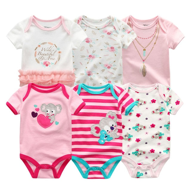 2021 Newest 6PCS/lot Baby Girl Clothe Roupa de bebes Baby Boy Clothes Unicorn Baby Clothing Sets Rompers Newborn Cotton 0-12M