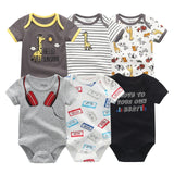 2021 Newest 6PCS/lot Baby Girl Clothe Roupa de bebes Baby Boy Clothes Unicorn Baby Clothing Sets Rompers Newborn Cotton 0-12M