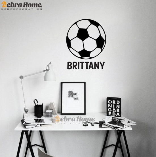 Personalization Name Football Wall Stickers for Home Decoration Art Mural Decals Baby Kids Room Bedroom Wallpaper
