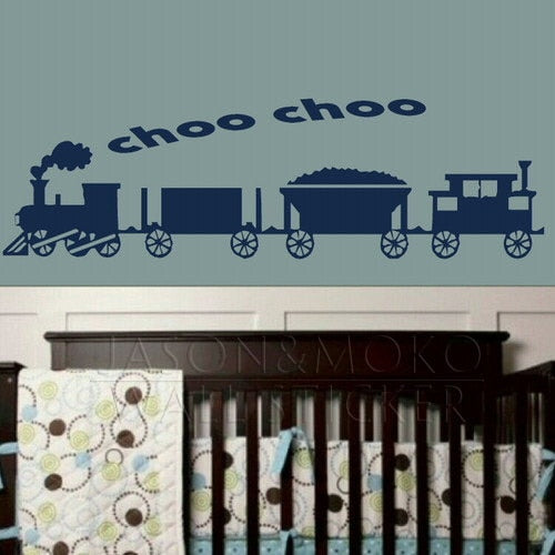 Personalized Custom Name Train Kids Decor Wall Stickers Decals Wallpaper  Art Murals Baby Nursery 30*100CM Free shipping