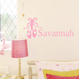 Personalized Custom Name the Girl Dancing Ballet Shoes Wallpaper Wall stickers for child Kids Room Home Decor 28*50CM