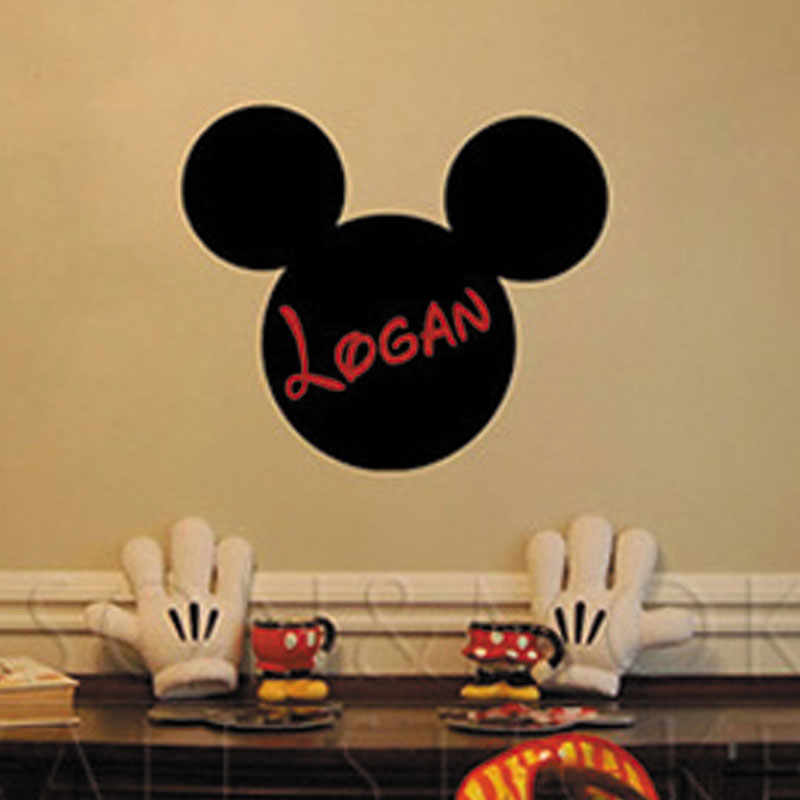 Personalized Customize Name Mickey Mouse Ears Vinyl Wall Sticker Art Wallpaper Decals for Kids Baby Room Home Decoration 40*50CM