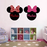 Personalized Customized Name Mickey Minnie Mouse Wallpaper Ear Vinyl Wall Stickers Decal Mural for Baby Kids Room 50x110cm