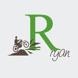Personalized Customized Name Motorcycle Mountain Bike Wall Decals Sticker Wallpaper for Kids Baby Room Home Decoration 30x40cm