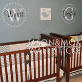 Personalized Customzied 2 Name Initial Circles Wallpaper Vinyl Wall Sticker Decals Mural Wallpaper for Kids Baby Room 60*60cm