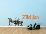 Personalized Name Wall Decal Drum Children Vinyl Sticker Wall Stickers Wallpaper for Kids Boys Room Home Decoration 60*100CM