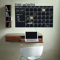 This Month Diy Monthly Chalkboard Calendar Planner Memo Removable Vinyl Wall Decal Stickers Wallpaper 60*92cm 2015 Home Decor