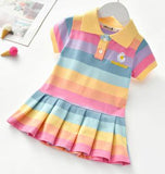 Unicon Children Dress Spring Summer Turn-Down Collar Kids Clothes Fashion toddler Baby Girls Clothing Summer Dress Girl