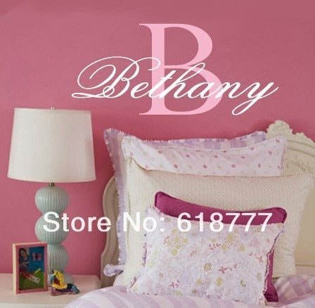Wall Decal Childrens Monogram Personalized wallpaper Vinyl Wall Art Vinyl Wall Sticker for home decoration30*60CM Free shipping