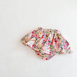 Yg brand children's clothing 2021 spring and summer new baby girl printed skirt cotton flying sleeve shirt children's suit